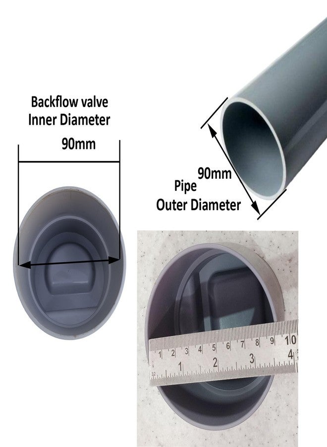ES EKSAFAR ESEKSAFAR PVC Drain Backflow Valve, Anti Rats Cockroaches, Snakes Backflow Strainer [Drain Cap/Drain Cover/Hose Non Return Water Valve Use For Water pipe Outer Diameter 90mm / 9cm/ 3.54 inch - Image 2
